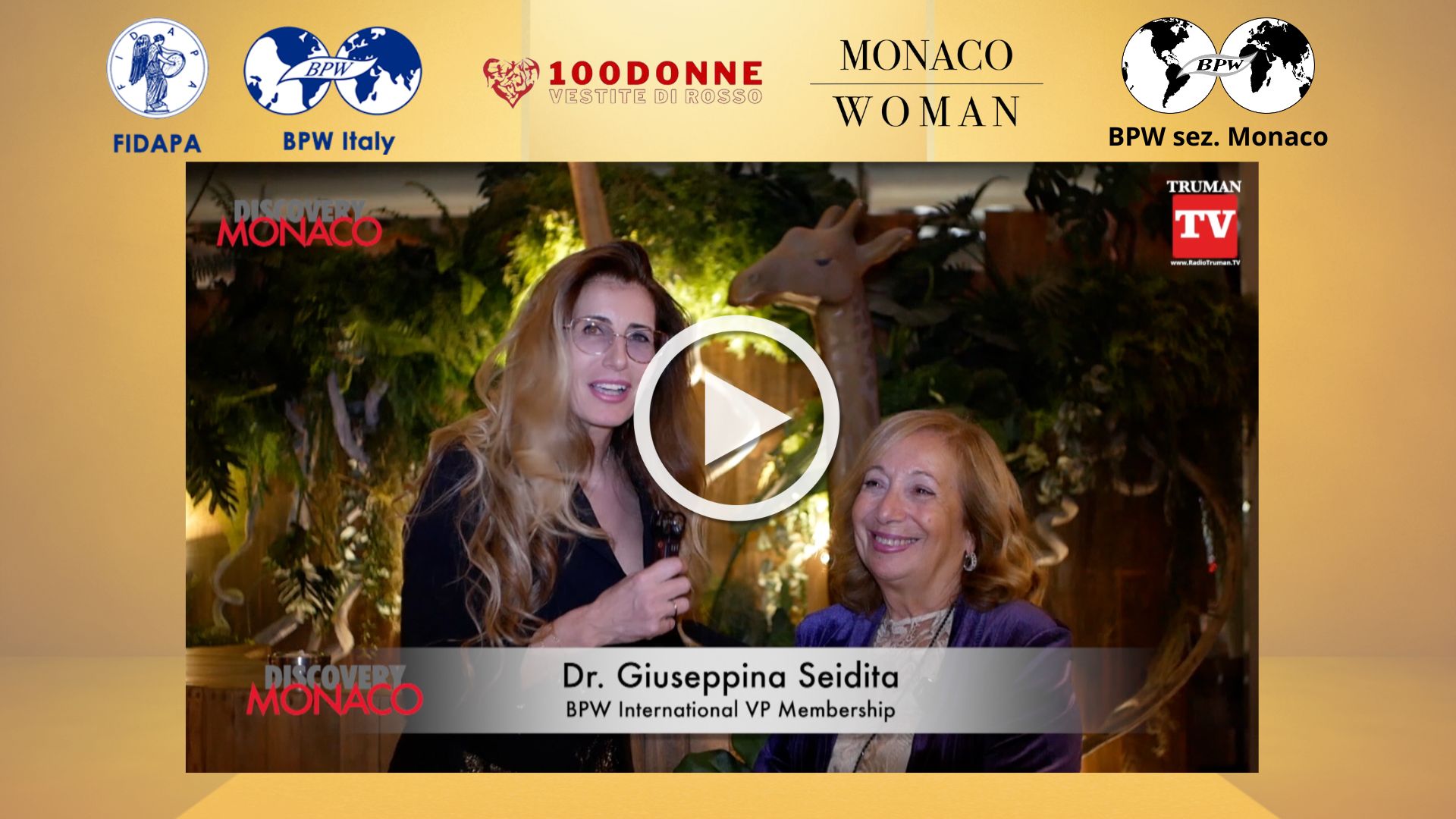 Discovery Monaco - BPW International sezione di Monaco presentazione al Twiga. Intervista Giuseppina Seidita