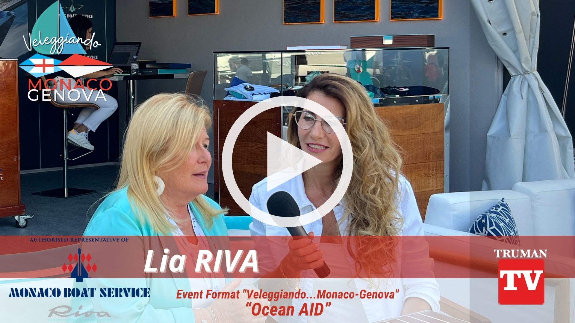Cameo Interviste a Lia RIVA - Reportage in diretta streaming della Firma Bandiere a Monaco per l'attività di chiusura di "Veleggiando...Monaco-Genova" trasmesso nel Format Ligurians GrandTour.  