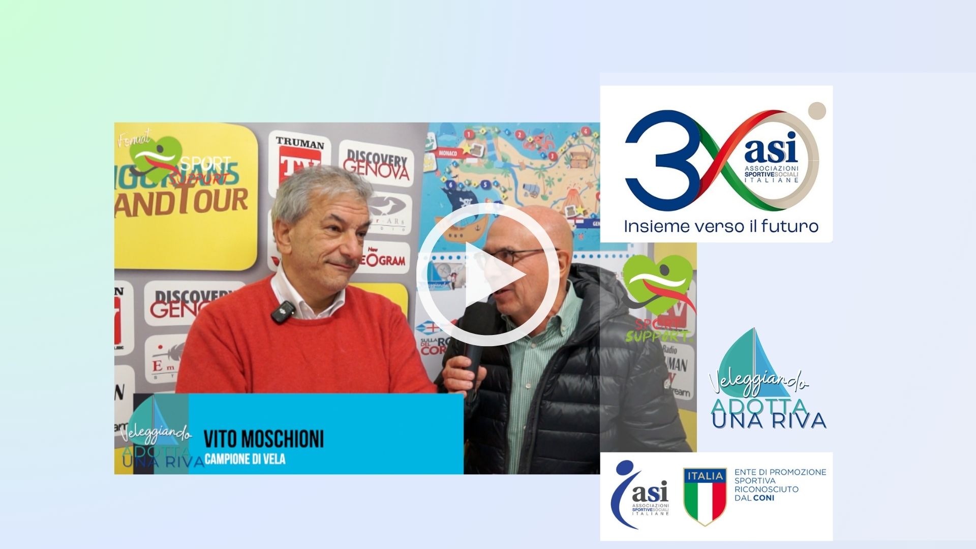 Format SPORT SUPPORT - Veleggiando Adotta Una Riva - intervista a Vito Moschioni