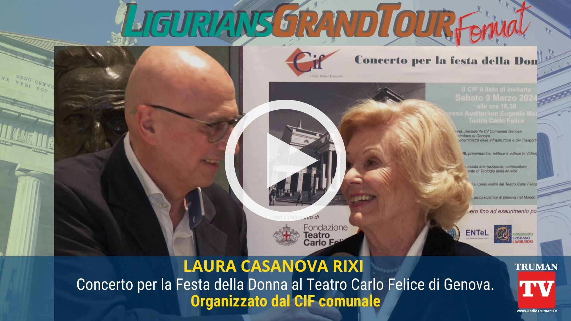 Intervista Cameo dedicato a Laura Casanova Rixi. Ospite della puntata dedicata al Concerto al Teatro Carlo Felice di Genova