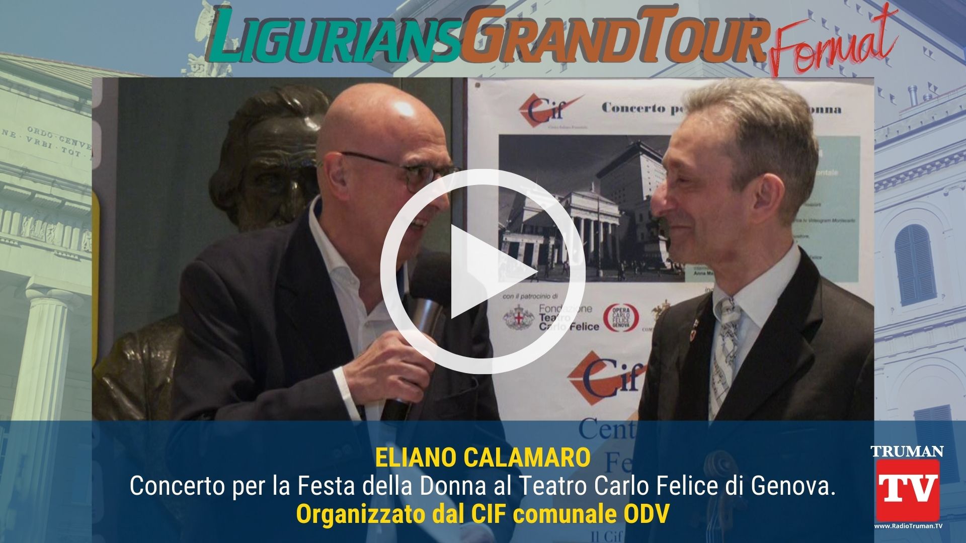 Intervista Cameo dedicato a Eliano Calamaro. Ospite della puntata dedicata al Concerto al Teatro Carlo Felice di Genova (2)