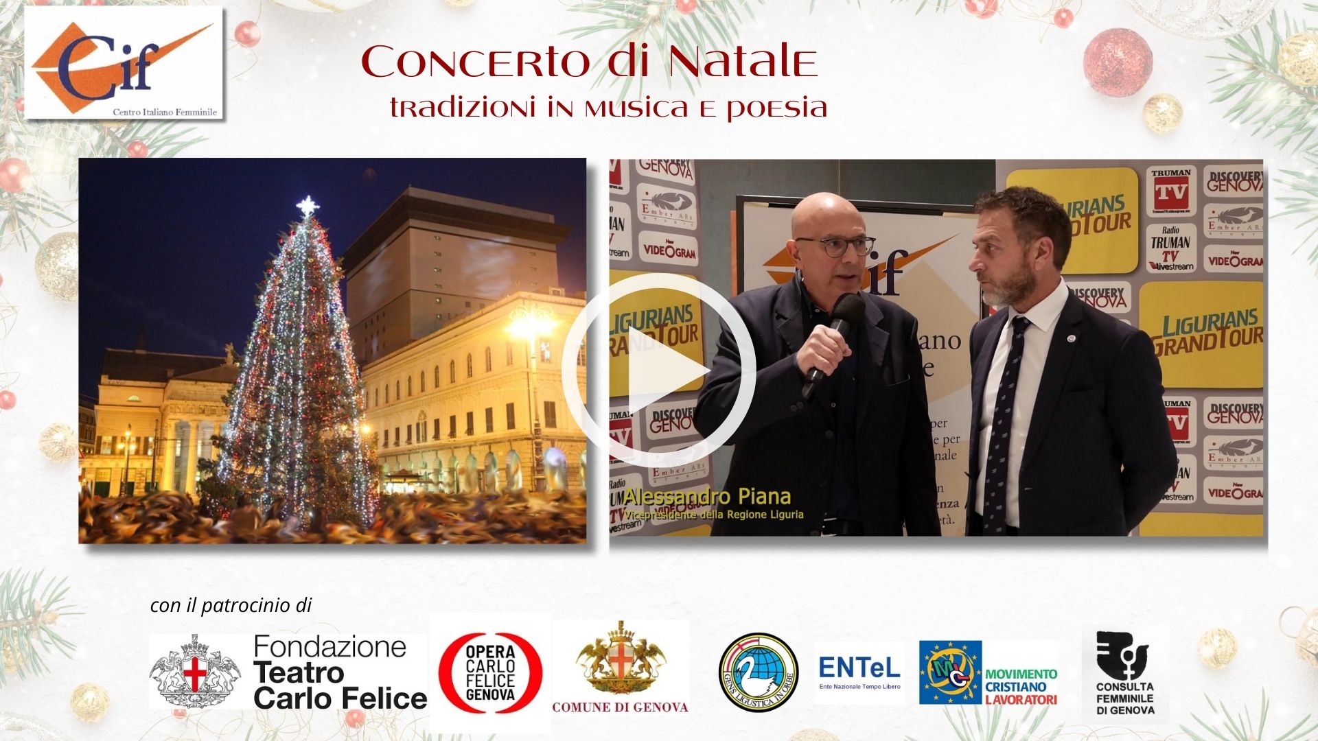 Alessandro Piana. Intervista. Format Ligurians. Discovery Genova.Concerto di Natale- tradizioni in musica e poesia