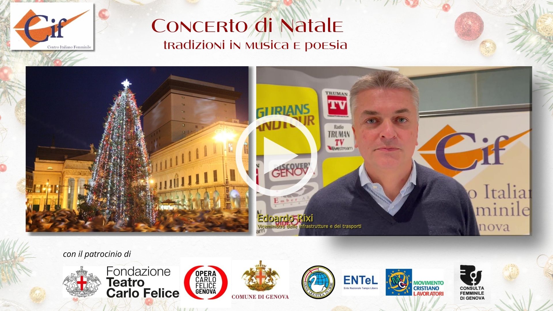 Edoardo Rixi. Intervista. Format Ligurians. Discovery Genova.Concerto di Natale- tradizioni in musica e poesia"