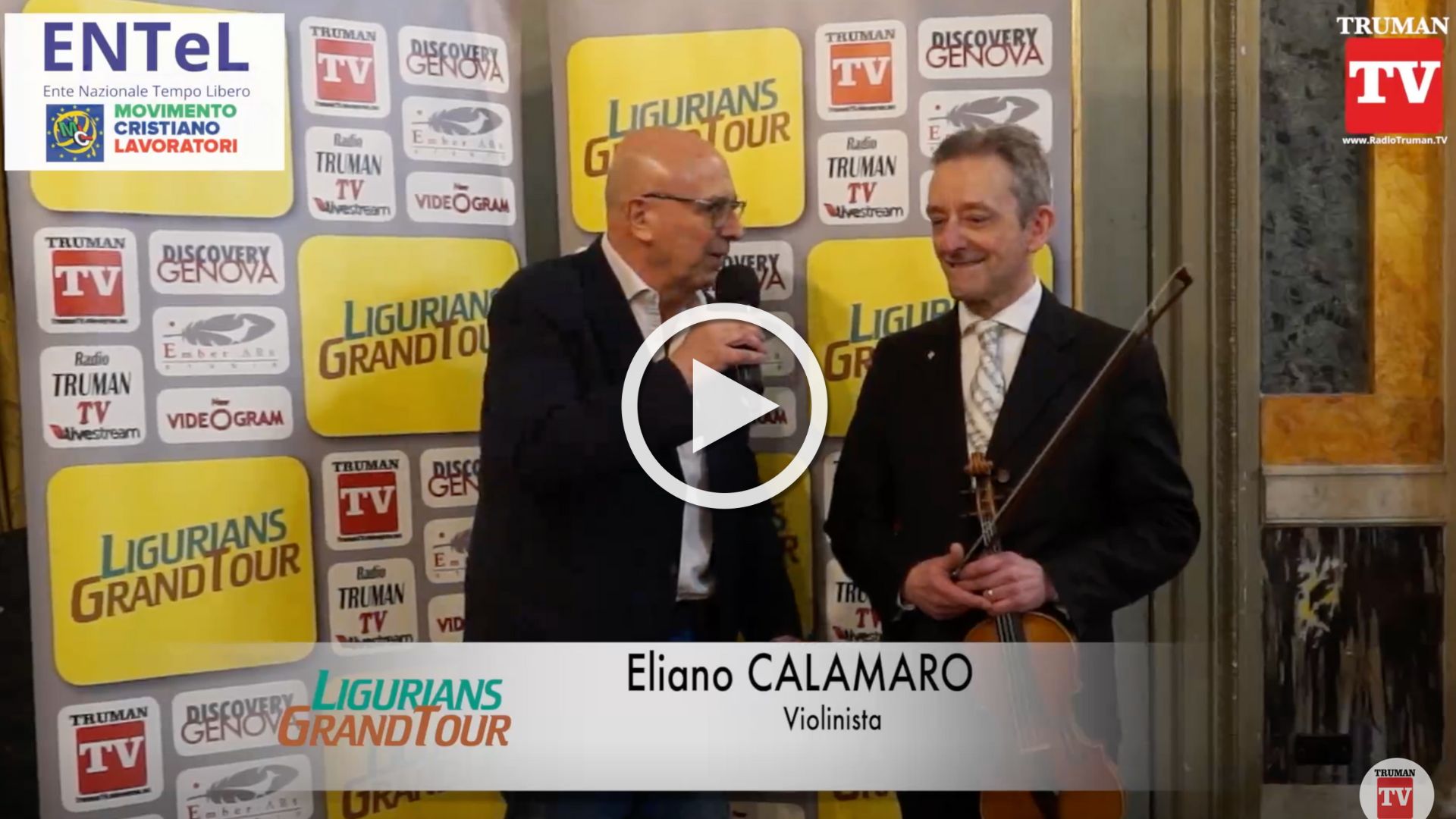 Intervista a Eliano Calamaro.Assegnazione riconoscimenti ENTEL a Palazzo Tursi del 07 02 2025 (5)