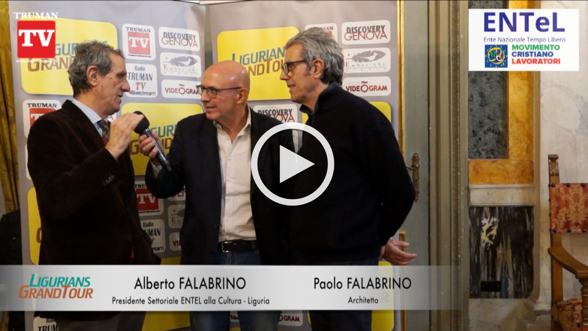 Intervista a Alberto e Paolo Falabrino.Assegnazione riconoscimenti ENTEL a Palazzo Tursi del 07 02 2025