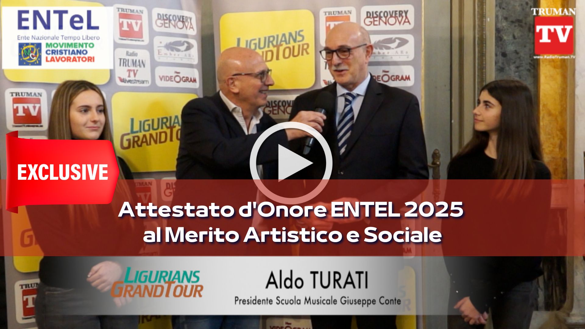 Attestato d'Onore Scuola Musicale G. Conte .Assegnazione riconoscimenti ENTEL a Palazzo Tursi del 07 02 2025