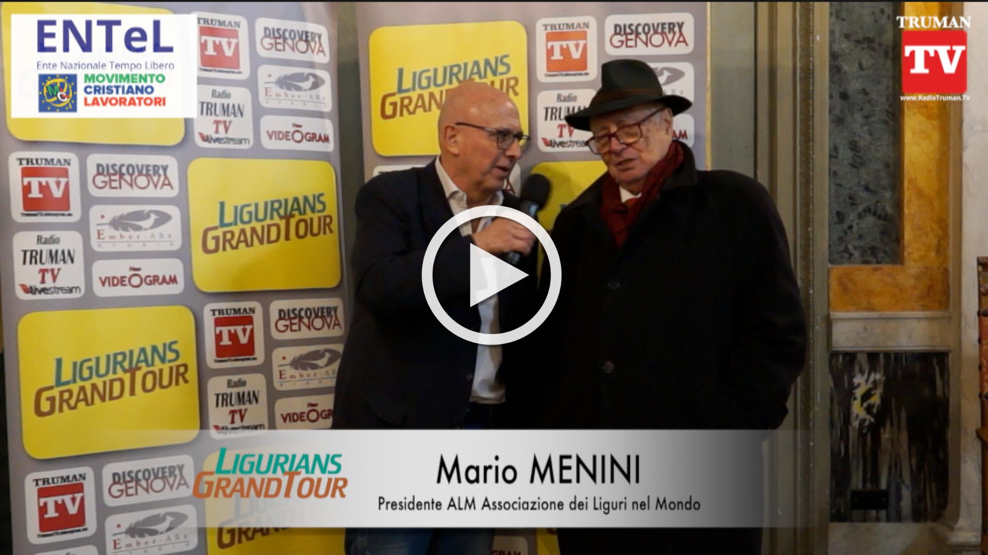 Intervista a Mario Menini.Assegnazione riconoscimenti ENTEL a Palazzo Tursi del 07 02 2025